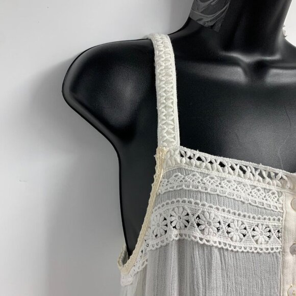 Vici Women's Pucker Up Plisse Embroidered Crochet Maxi Dress Size M‎ - Picture 4 of 12